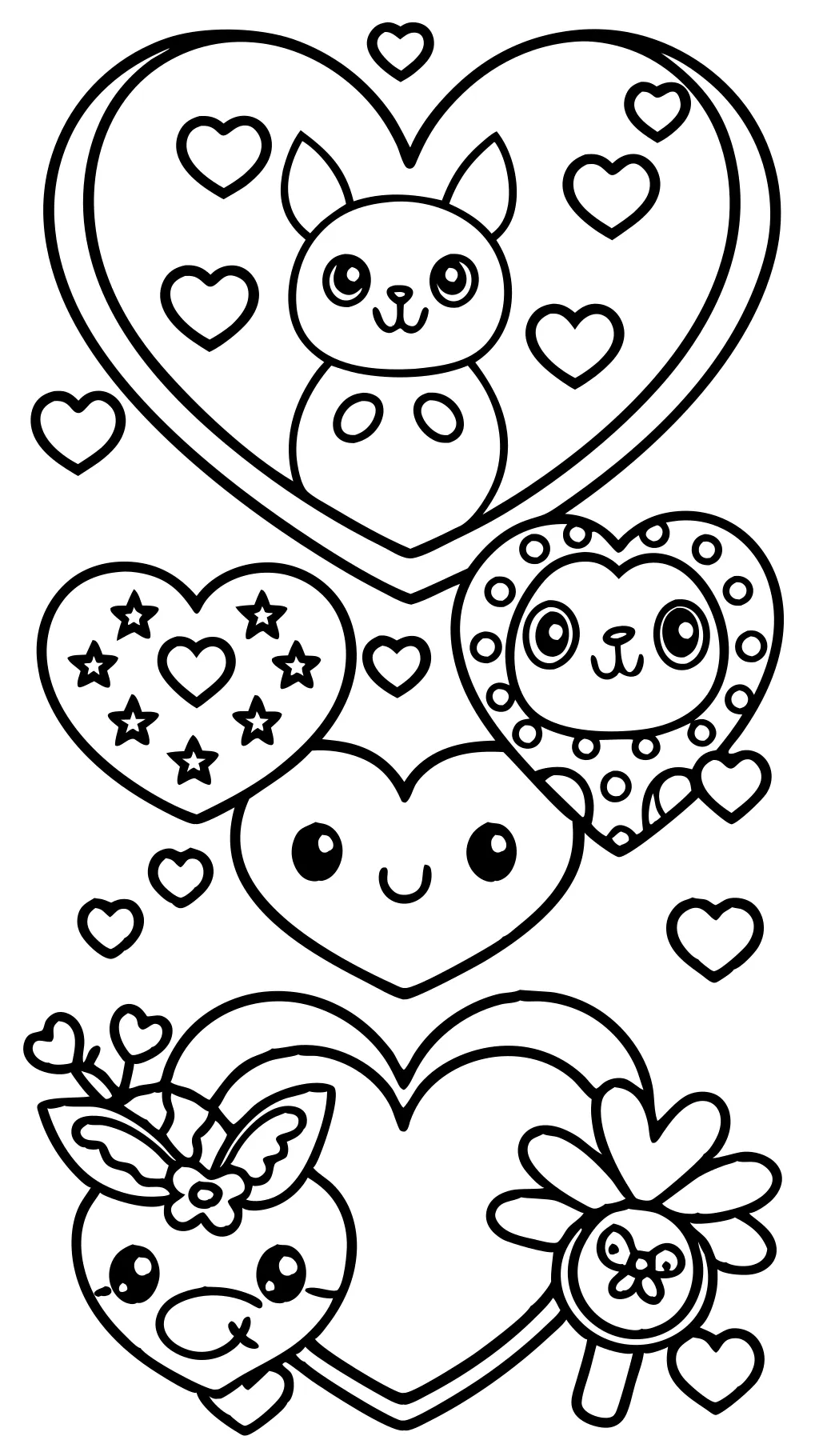 coloring page printable valentines day cards to color